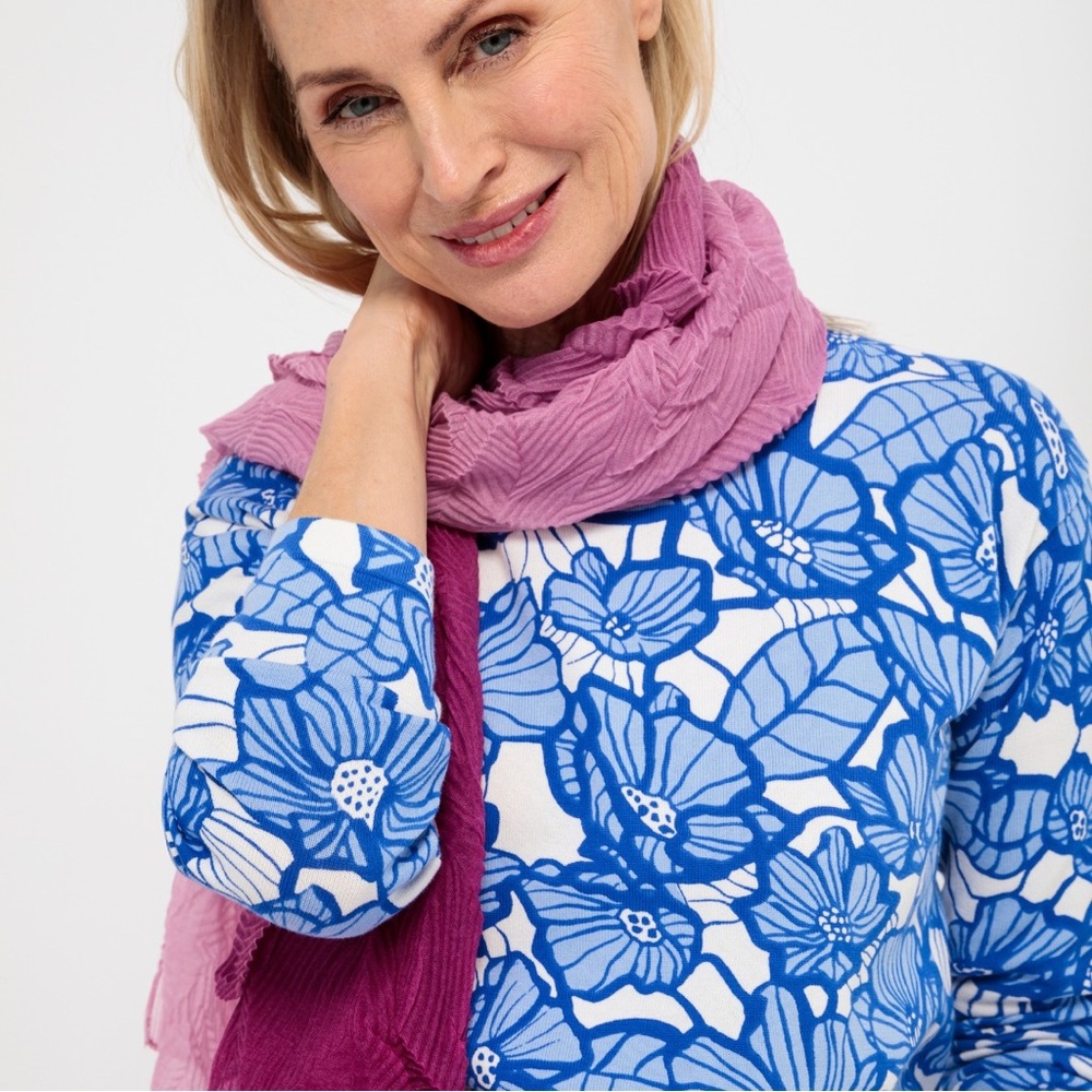 BONITA NWT RARE XXL Floral Fine Knit Pullover Sweater • Germany Exclusive